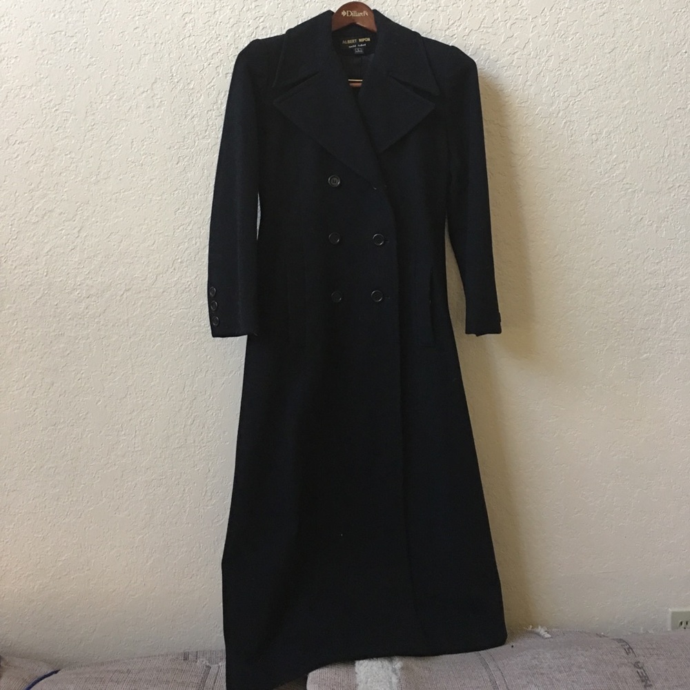 Charcoal black wool coat